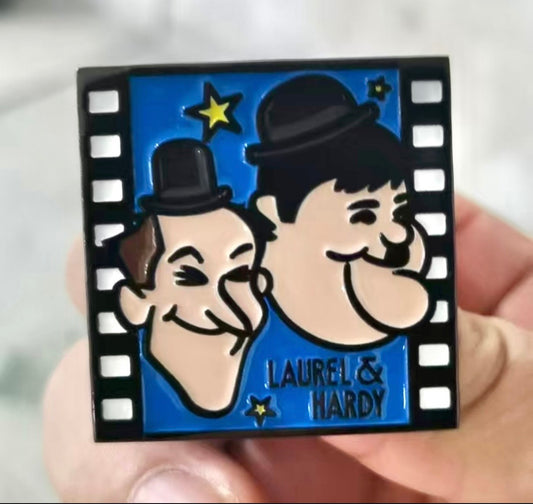 Laurel & Hardy Filmstrip Enamel Pin